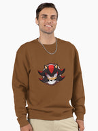 Sonic and Shadow Rivalry - Classic Battle Graphic Sweatshirt Brown