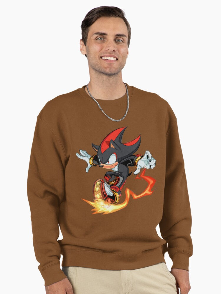 Shadow Fire Blast Hoodie - Intense Dark Energy Pullover Brown