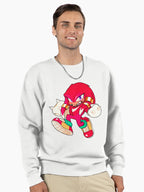Knuckles the Echidna Power - Bold Red Warrior Hoodie White
