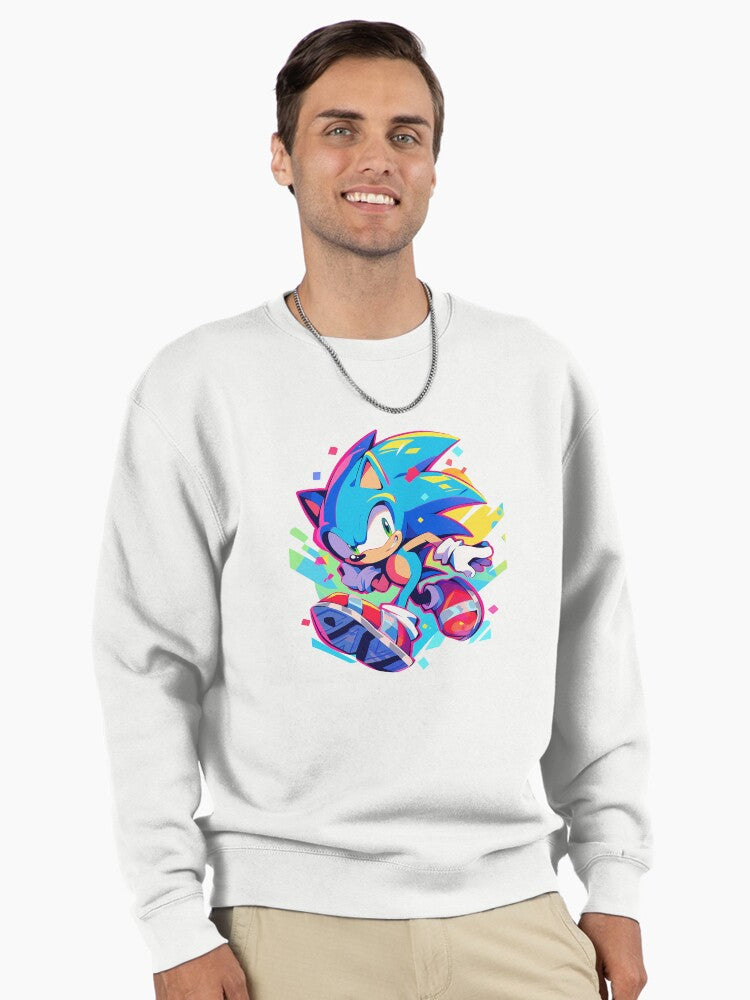 Sonic Speed Burst Hoodie - Fast Action Gaming Pullover White