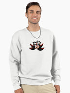 Shadow Dark Hero Pullover - Minimalist Graphic Sweatshirt White