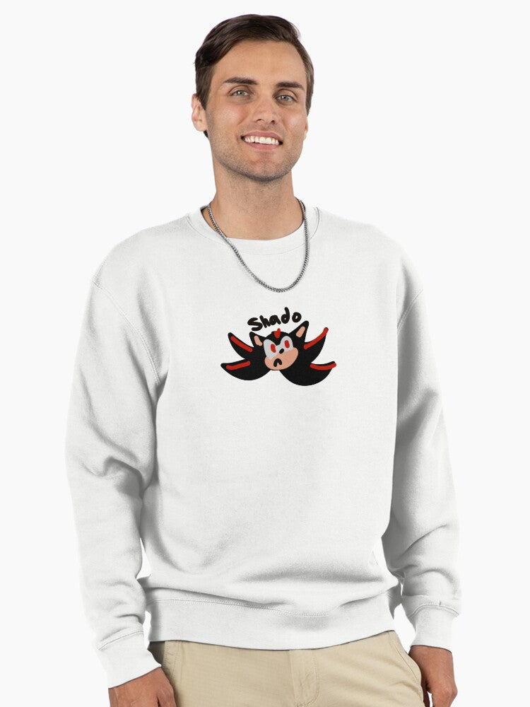 Shadow Dark Hero Pullover - Minimalist Graphic Sweatshirt White