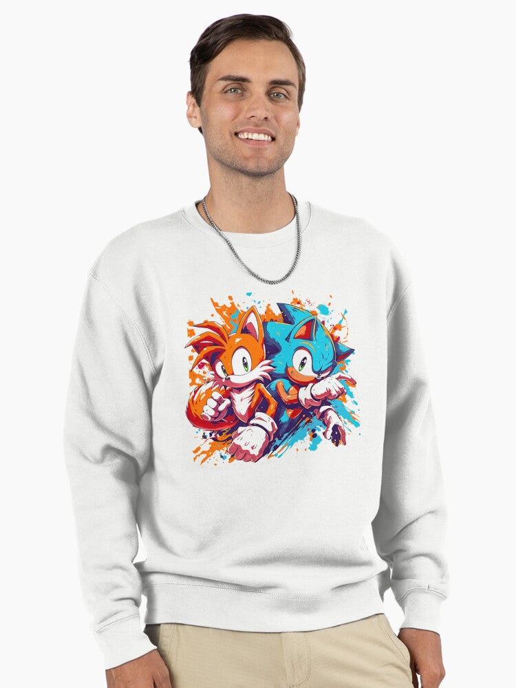 Sonic and Tails Duo - Best Friends Hero Pullover Hoodie White