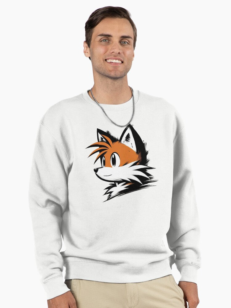 Tails Headshot Minimalist - Clean Character Face Hoodie White
