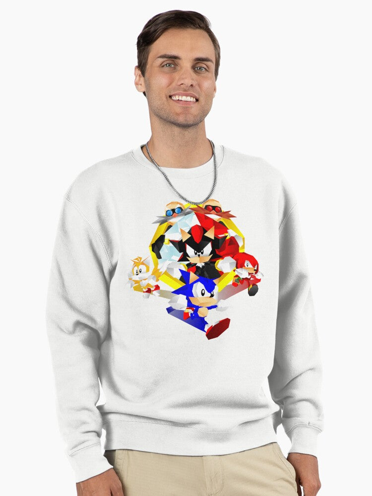 Sonic and Shadow Rivalry - Speed and Dark Power Sweatshirt White