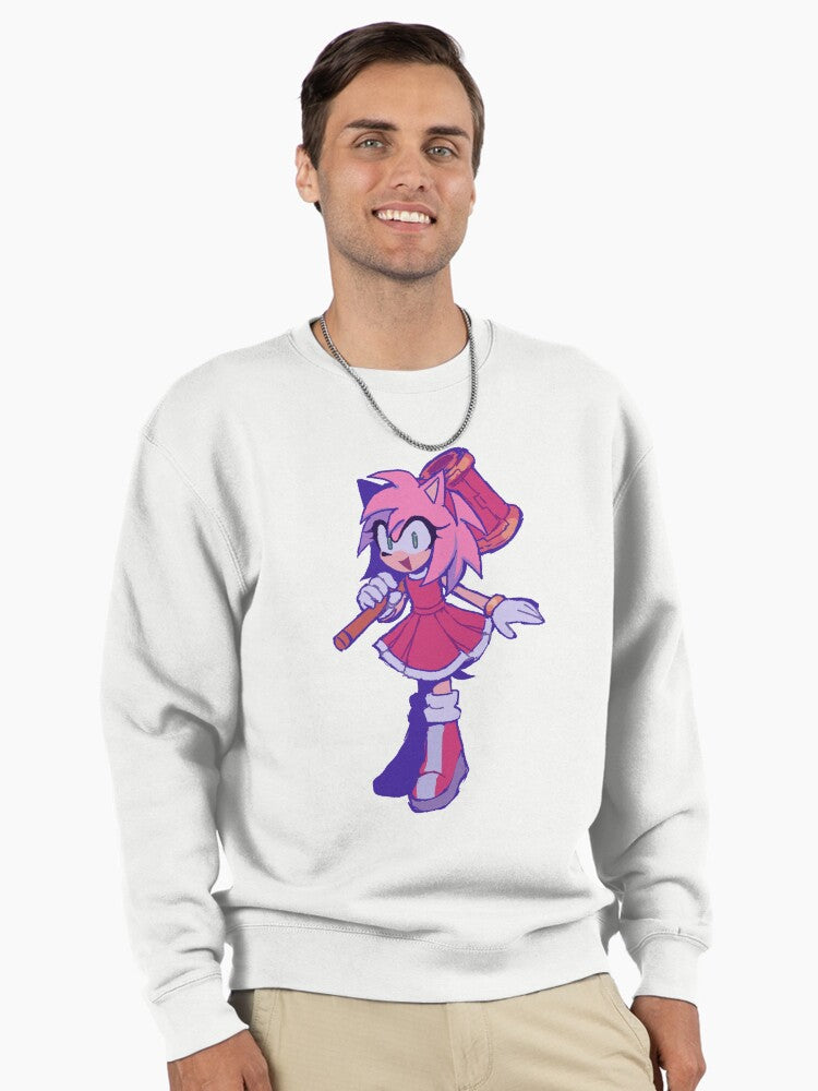 Amy Rose Sweet Style - Classic Pink Character Hoodie White