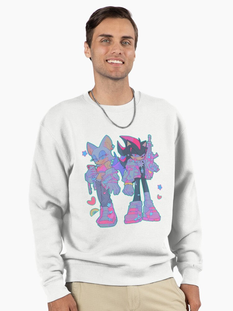 Shadow Hedgehog Cute Chibi - Adorable Gamer Sweatshirt White