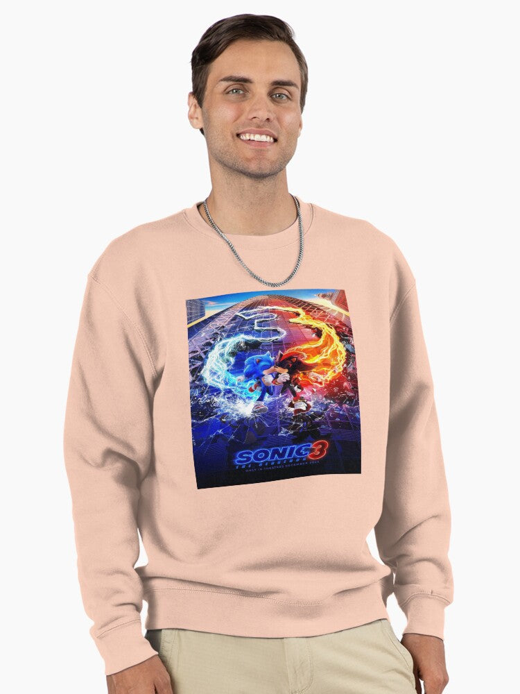 Shadow the Hedgehog Silhouette - Cool Anti-Hero Fan Sweatshirt Pale Pink