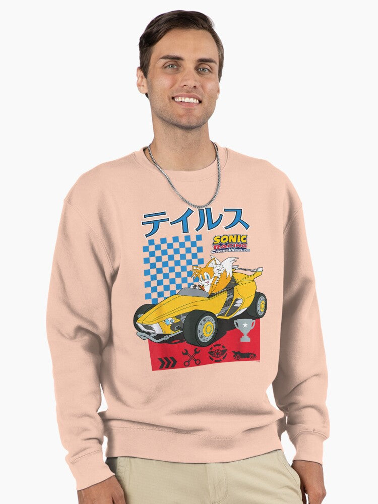 Sonic vs Shadow Racing - CrossWorlds Battle Graphic Hoodie Pale Pink