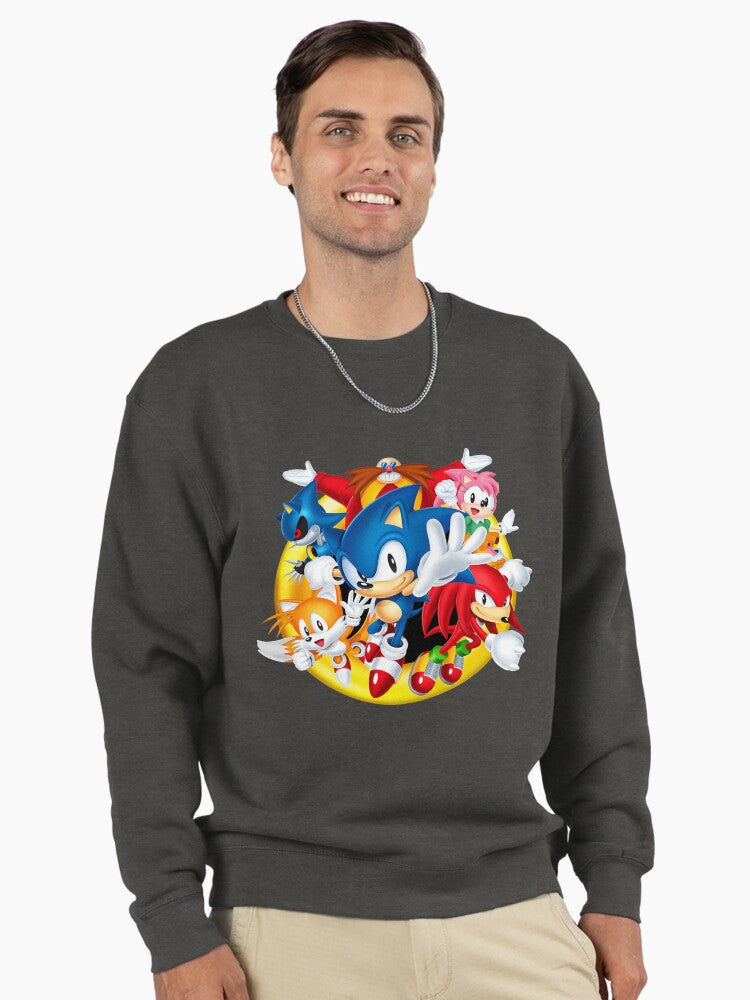 Sonic Origins Retro Collection - Throwback Gaming Sweatshirt Charcoal Heather