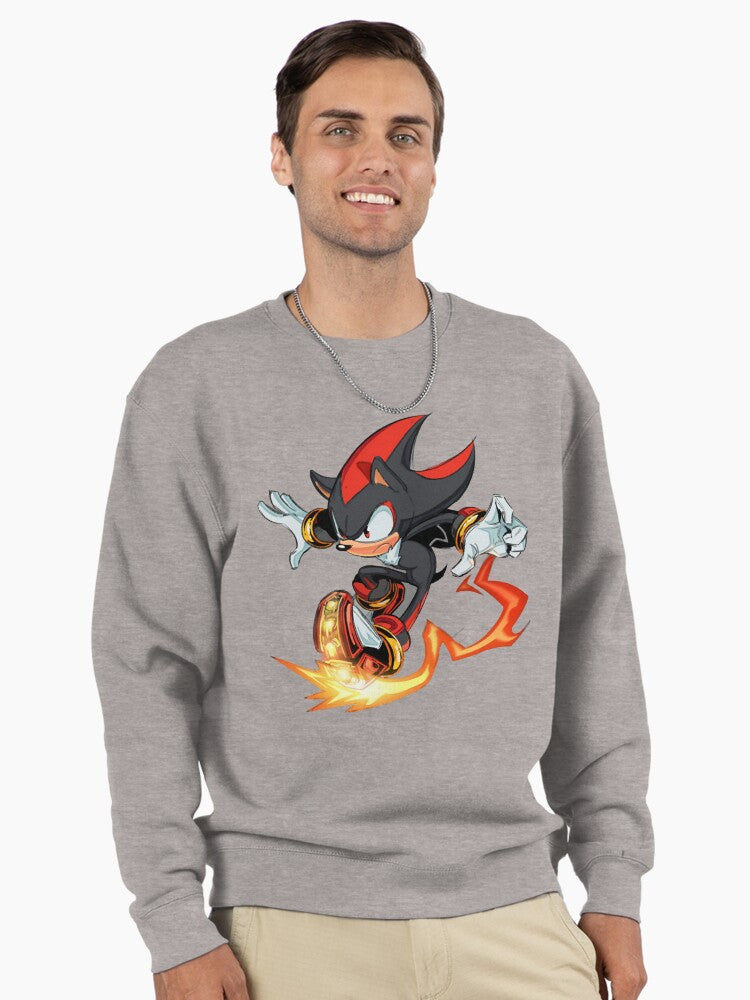 Shadow the Hedgehog Fire Design - Blazing Speed Pullover Hoodie Heather Grey