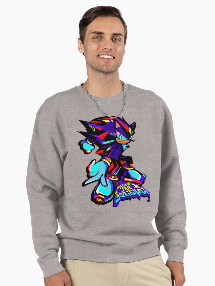 Shadow the Hedgehog Stealth Mode - Comfortable Fleece Pullover Heather Grey