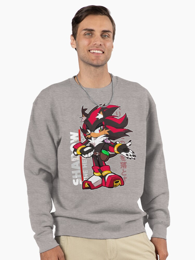 Artistic Sonic Portrait - Creative Fan Illustration Sweatshirt Heather Grey