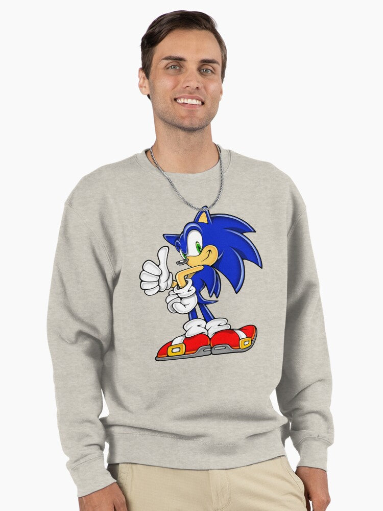 Sonic Essential Logo Hoodie - Classic Character Sweatshirt Oatmeal Heather
