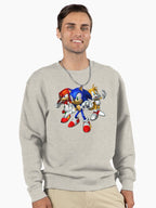 Sonic Classic Character Hoodie - Essential Gaming Pullover Oatmeal Heather