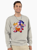 Sonic and Tails Team - Iconic Hero Duo Hoodie Oatmeal Heather