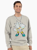 Silver Sonic Hedgehog - Futuristic Metallic Hero Hoodie Oatmeal Heather