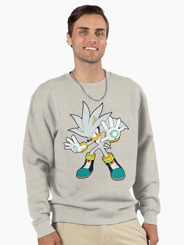 Silver Sonic Hedgehog - Futuristic Metallic Hero Hoodie Oatmeal Heather