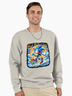 Rings in Clouds Art - Ethereal Sonic Level Sweatshirt Oatmeal Heather