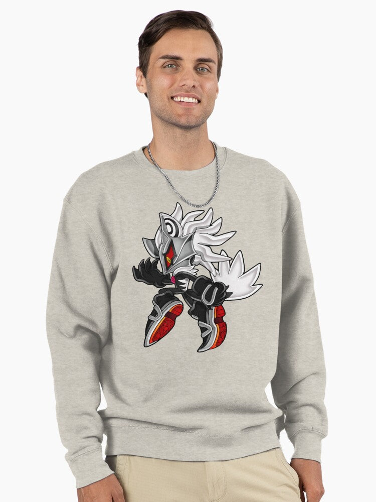 Infinite Sonic Hedgehog Villain - Dark Power Graphic Hoodie Oatmeal Heather