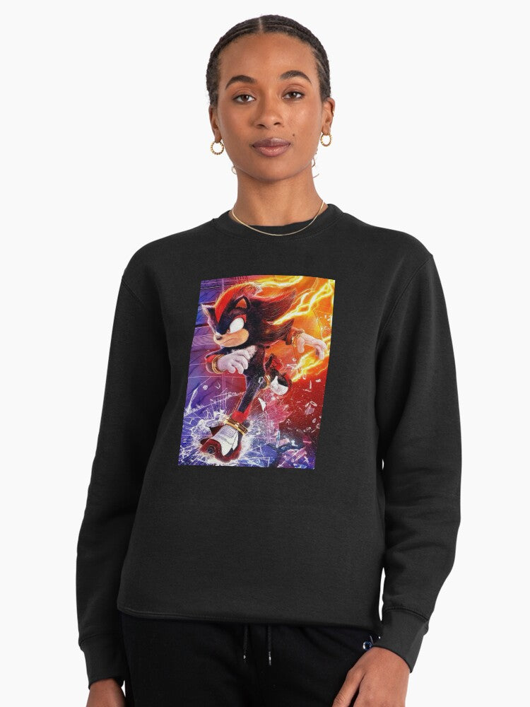 Shadow the Hedgehog Bold - High Contrast Character Pullover Black