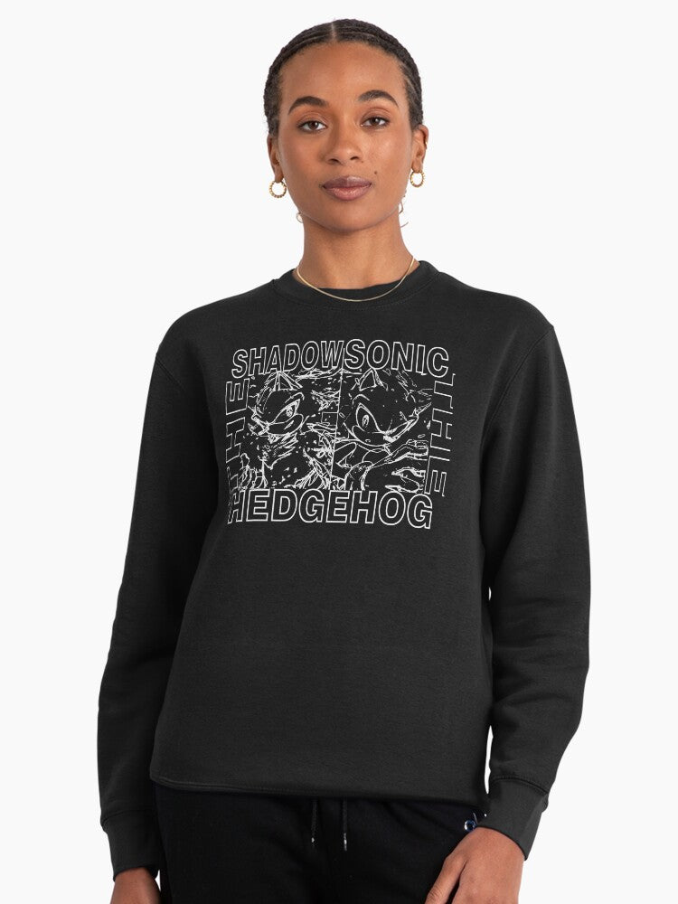 White Sonic and Shadow - Clean Rivalry Graphic Sweatshirt Black