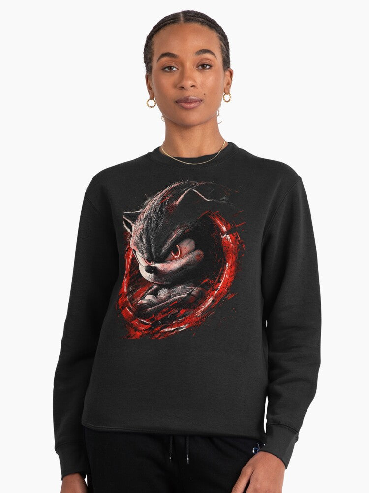 Shadow Awesome Print Design - High Impact Graphic Sweatshirt Black