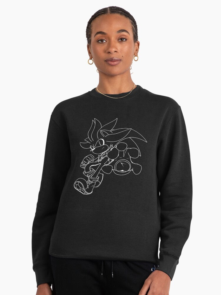 Silver Hedgehog White Line - Clean Future Hero Hoodie Black