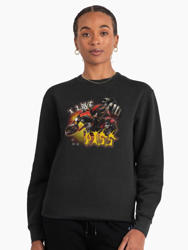 Shadow Hedgehog Piss Meme - Viral Internet Culture Hoodie Black