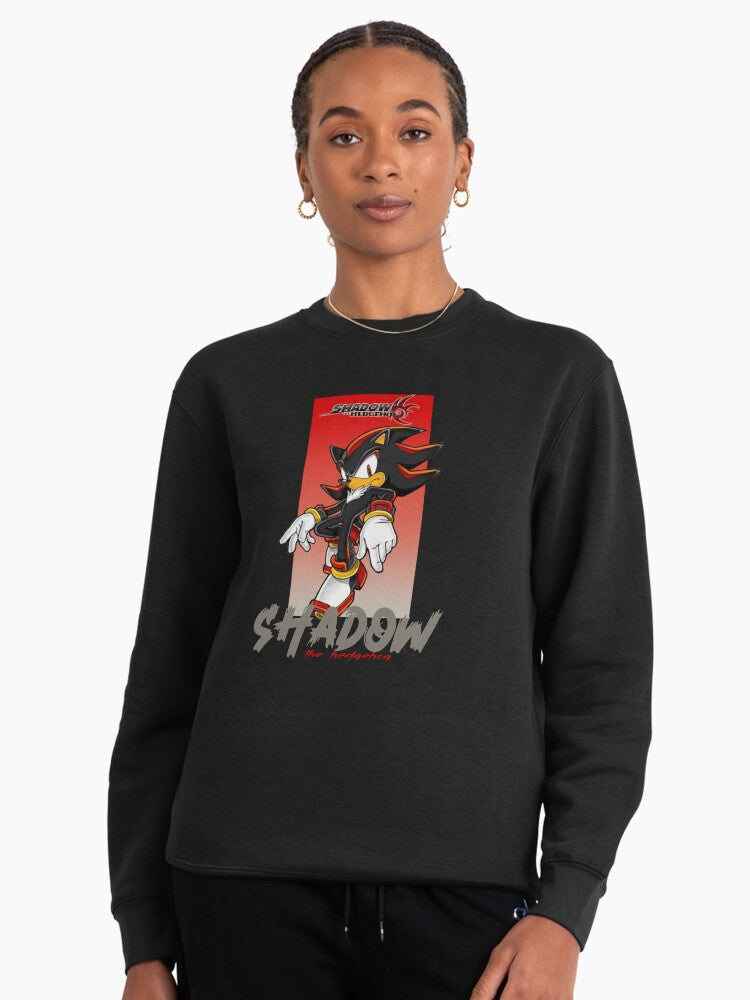 Shadow Hedgehog Quad Art - Repetitive Graphic Sweatshirt Black