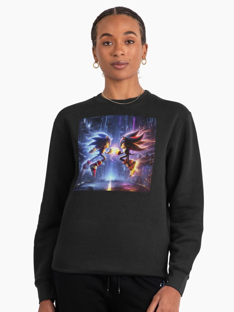 Sonic vs Shadow Battle - Epic Rivalry Gaming Hoodie Black