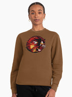 Circular Shadow Graphic - Modern Round Design Pullover Brown