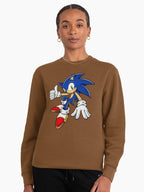 Sonic the Hedgehog Classic Logo - Official Style Fan Pullover Brown