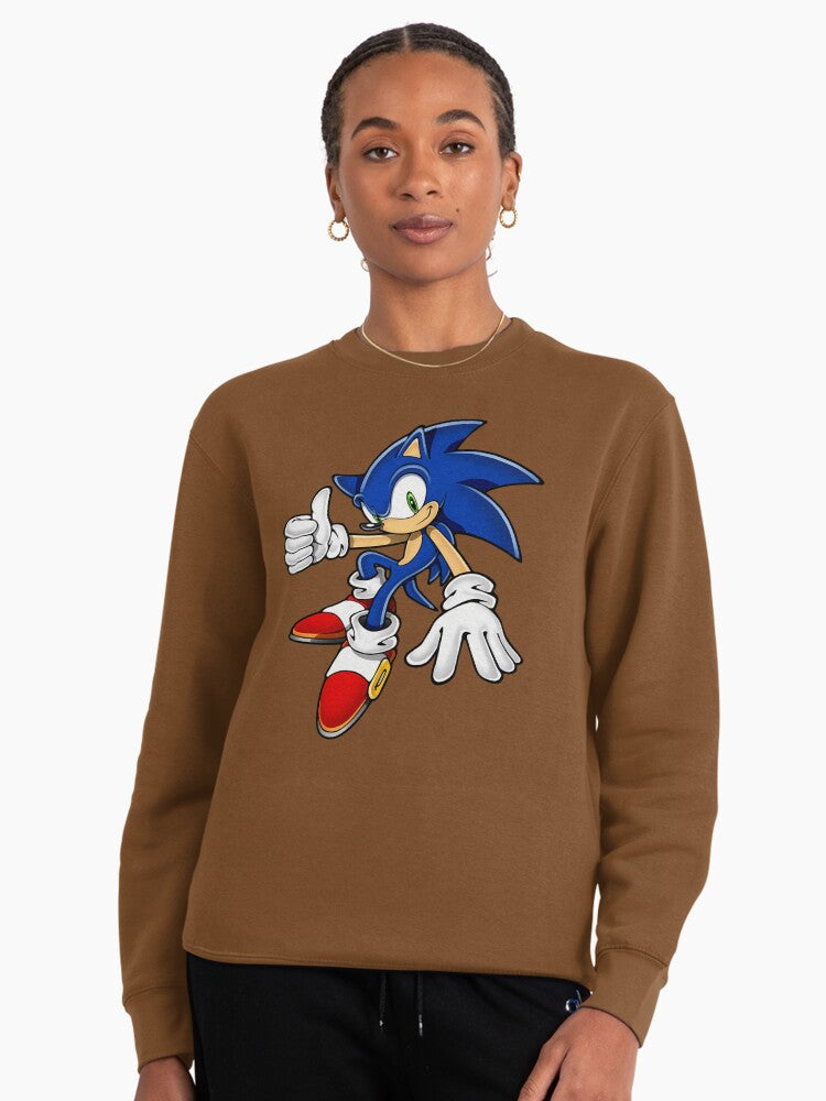 Sonic the Hedgehog Classic Logo - Official Style Fan Pullover Brown