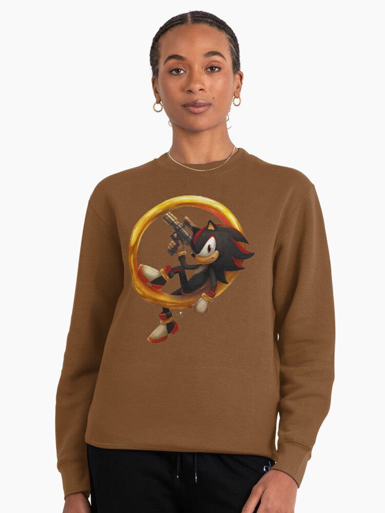 Shadow the Hedgehog Rogue Agent - Stylish Graphic Pullover Brown