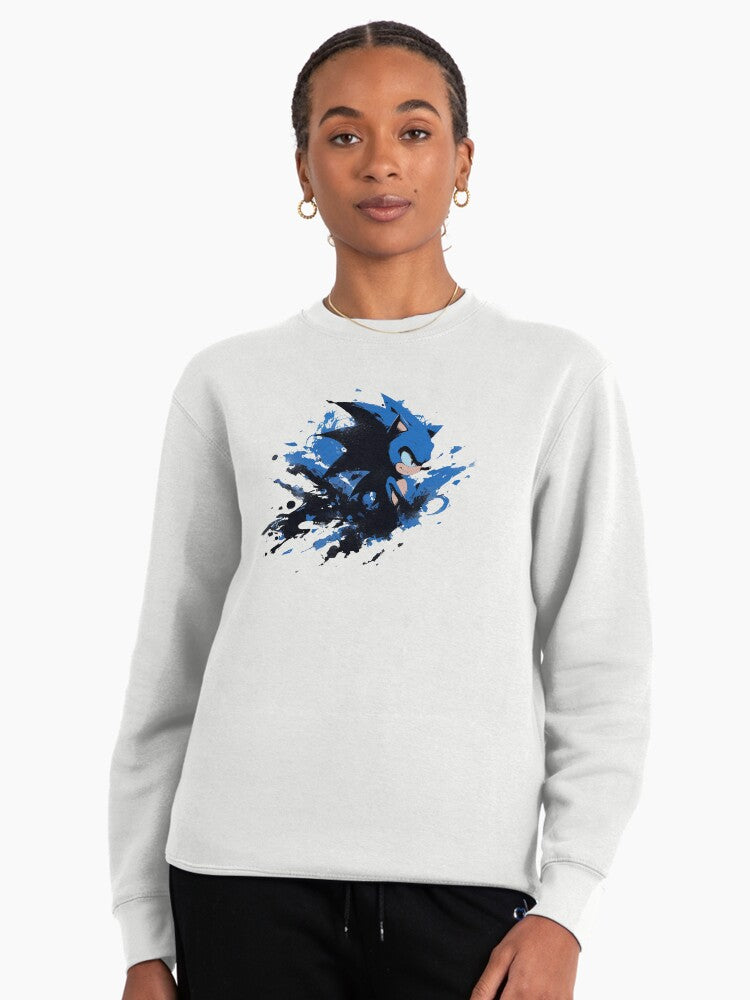 Hedgehog Sonic Speed - Dynamic Runner Graphic Pullover White