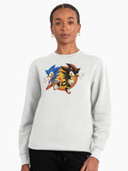 Sonic Shadow Polygon Art - Modern Geometric Design Hoodie White
