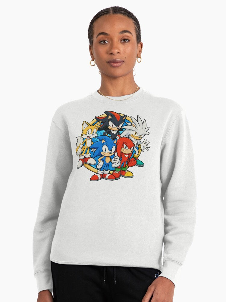 The Hedgehogs Team Art - Sonic Shadow Silver Hoodie White