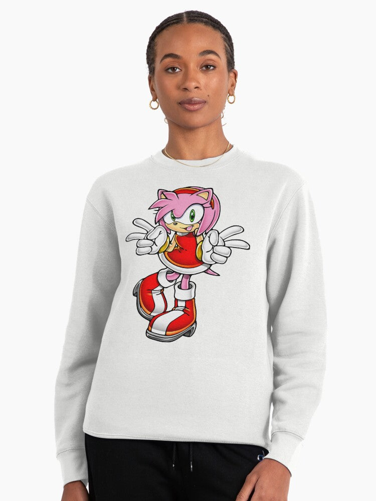 Amy Rose Adventure 2 - Retro Style Gaming Hoodie White