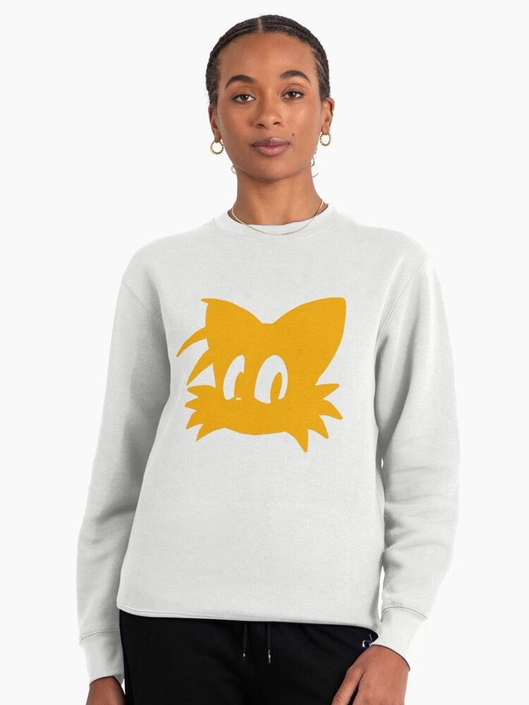 Tails Head Logo Hoodie - Simple Miles Prower Sweatshirt White