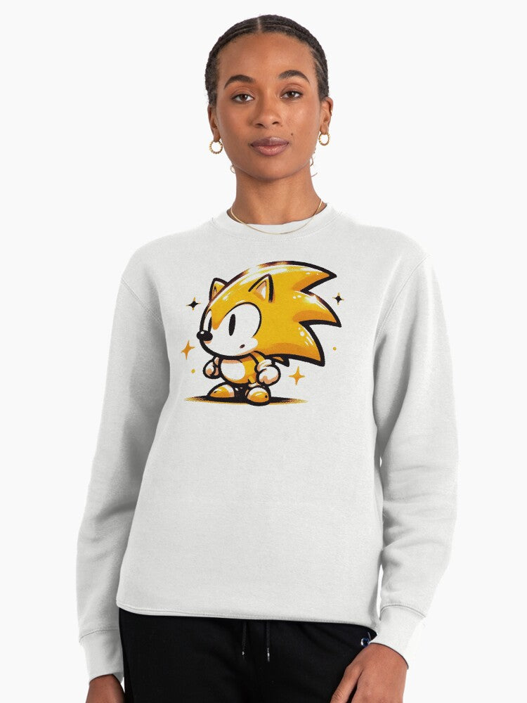 Super Sonic Chibi Art - Cute Golden Hero Hoodie White