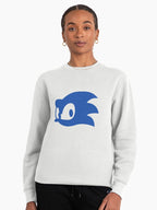 Classic Sonic Icon Blue - Retro Gaming Brand Sweatshirt White