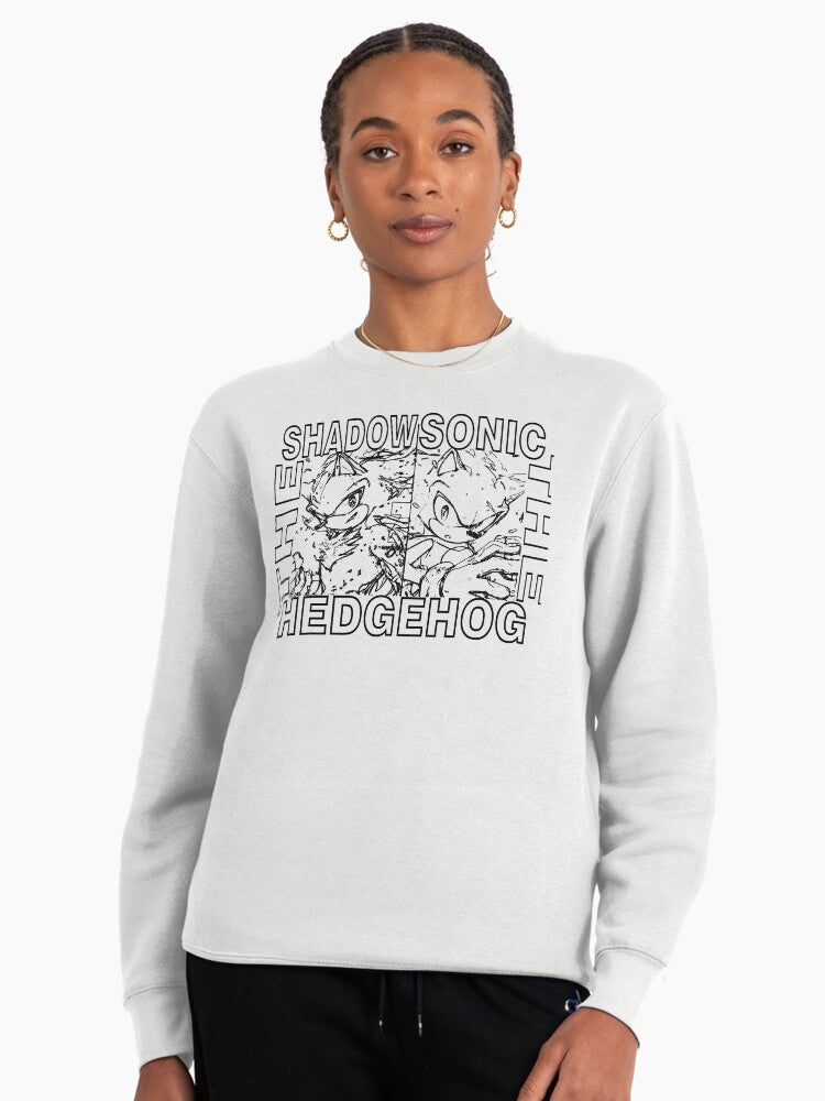 Black Sonic and Shadow - Dark Rivalry Graphic Hoodie White