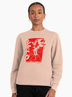 Japanese Street Style Shadow Hoodie - Kanji Print Pullover Pale Pink