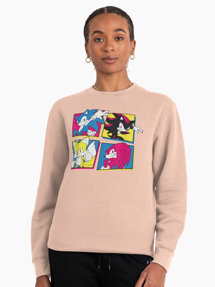 Sonic Shadow Tails Knuckles Team - Ultimate Hero Squad Hoodie Pale Pink