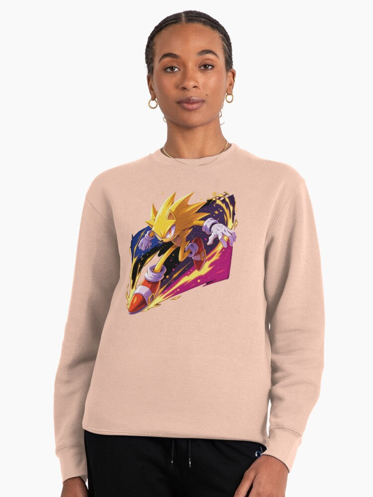 Super Sonic Golden Glow - Power-Up Transformation Hoodie Pale Pink