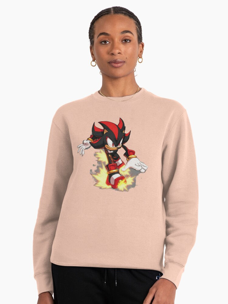 Shadow the Hedgehog Dark Speed - Sleek Athletic Sweatshirt Pale Pink