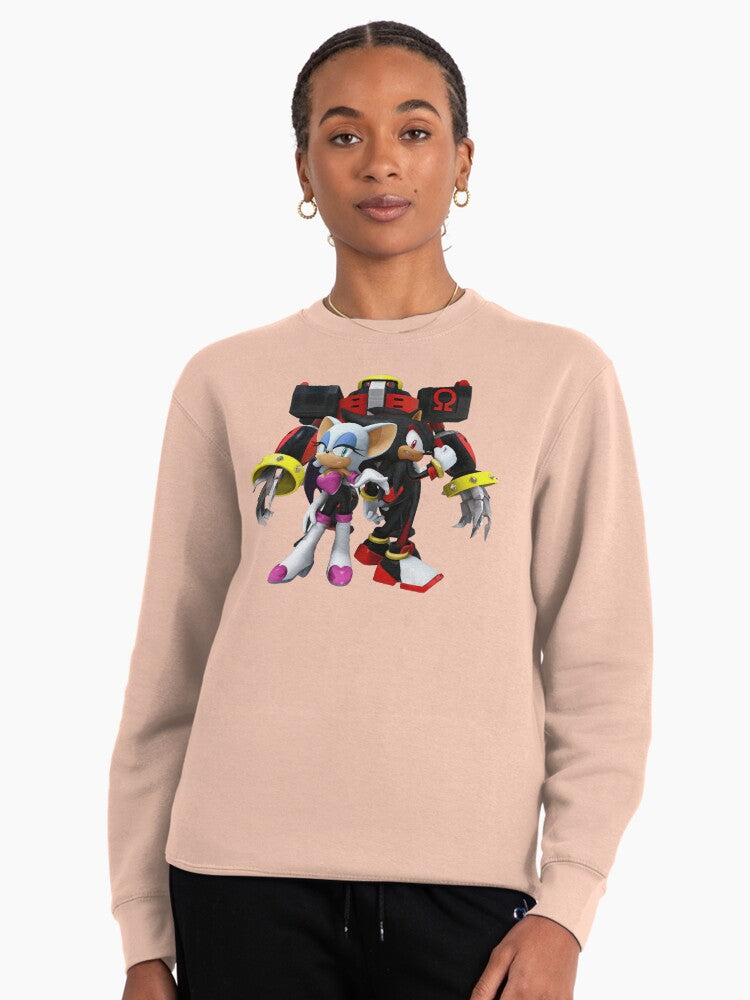 Shadow the Hedgehog Legend - High Quality Fleece Pullover Pale Pink