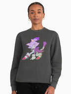 Blaze the Cat Power - Elegant Fire Character Sweatshirt Charcoal Heather