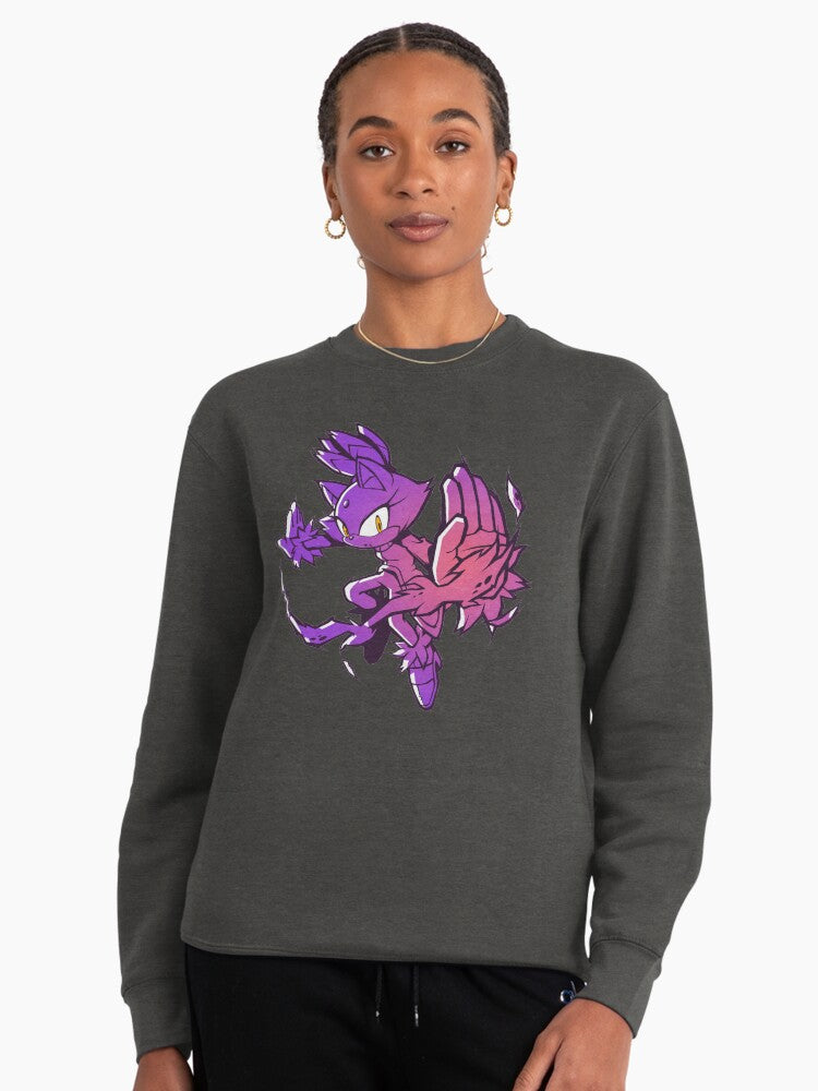 Blaze the Cat 2020 - Fire Power Heroine Sweatshirt Charcoal Heather